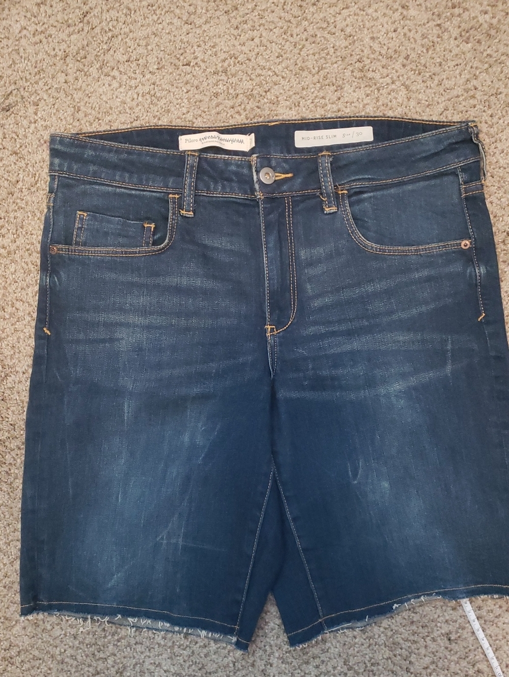 Pilcro Dark Indigo Mid-Rise Slim Jeans